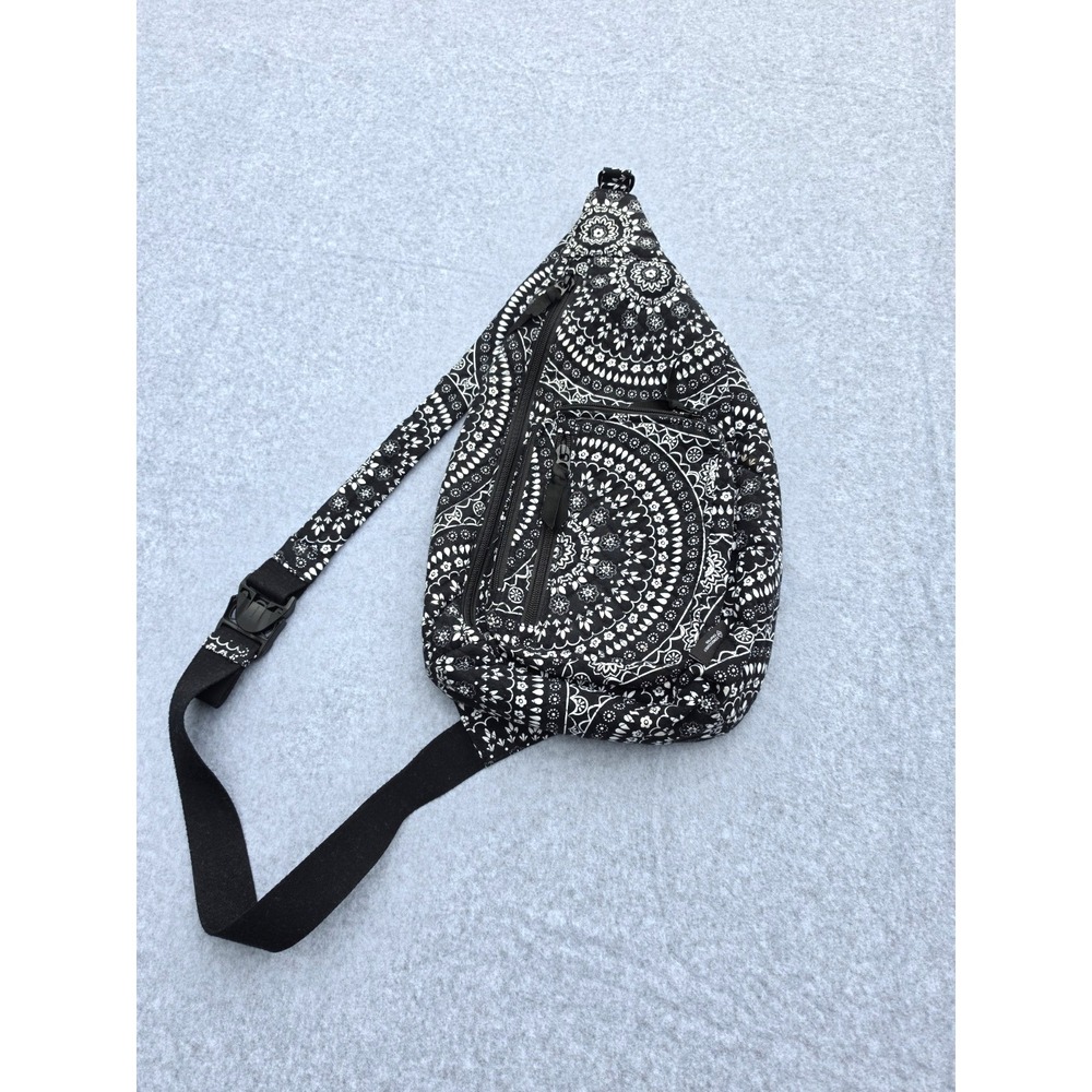 Vera Bradley Black Bandana Medallion Large Sling‎ Backpack